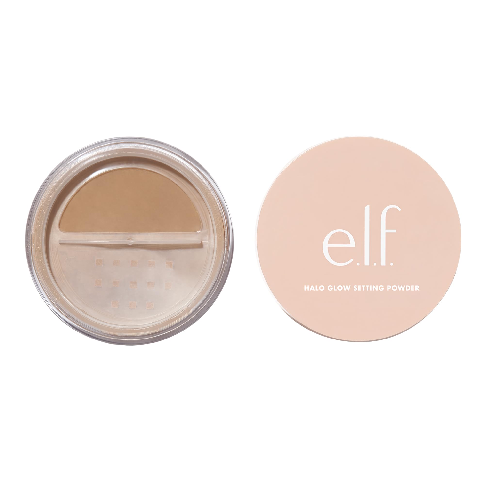 e.l.f. Halo Glow setting powder jar delivers a soft-focus glow and pore blur.