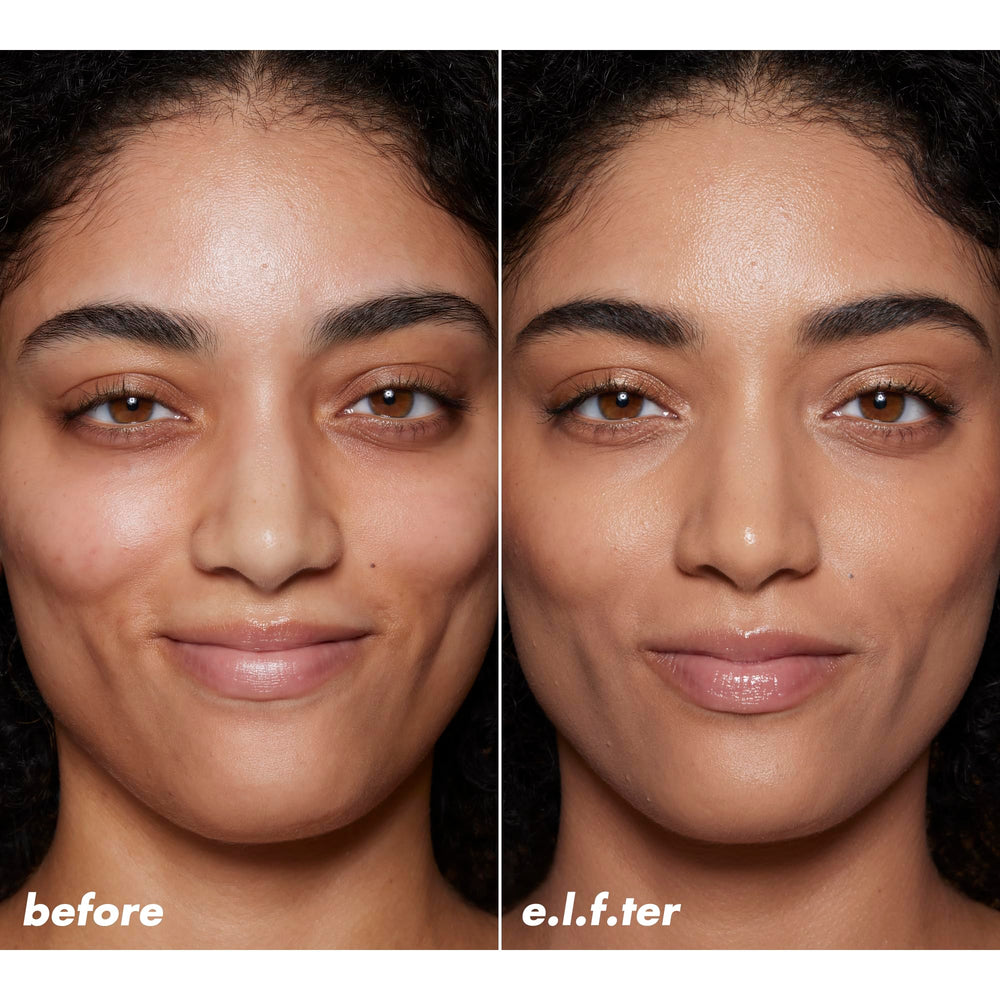 e.l.f. Halo Glow SPF 50 icon demonstrates mineral protection with zero white cast.