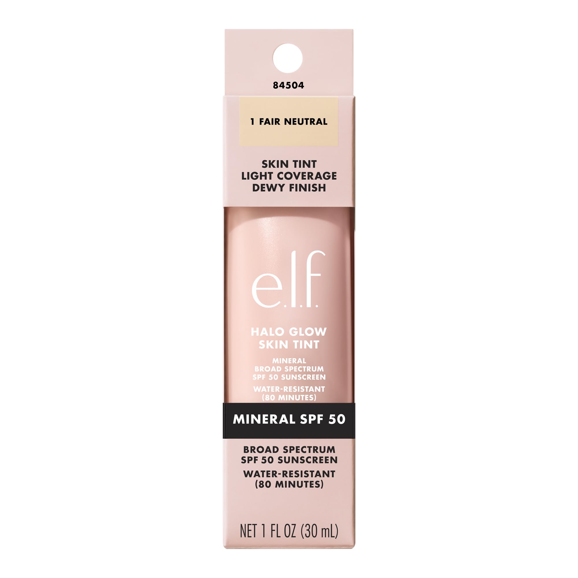 Halo Glow SPF 50 and water-resistance label on bottle