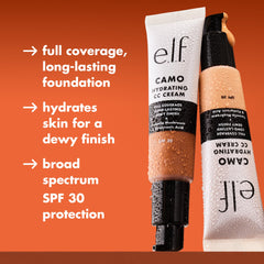 e.l.f. Hydrating Camo CC Cream application shot shows easy blending