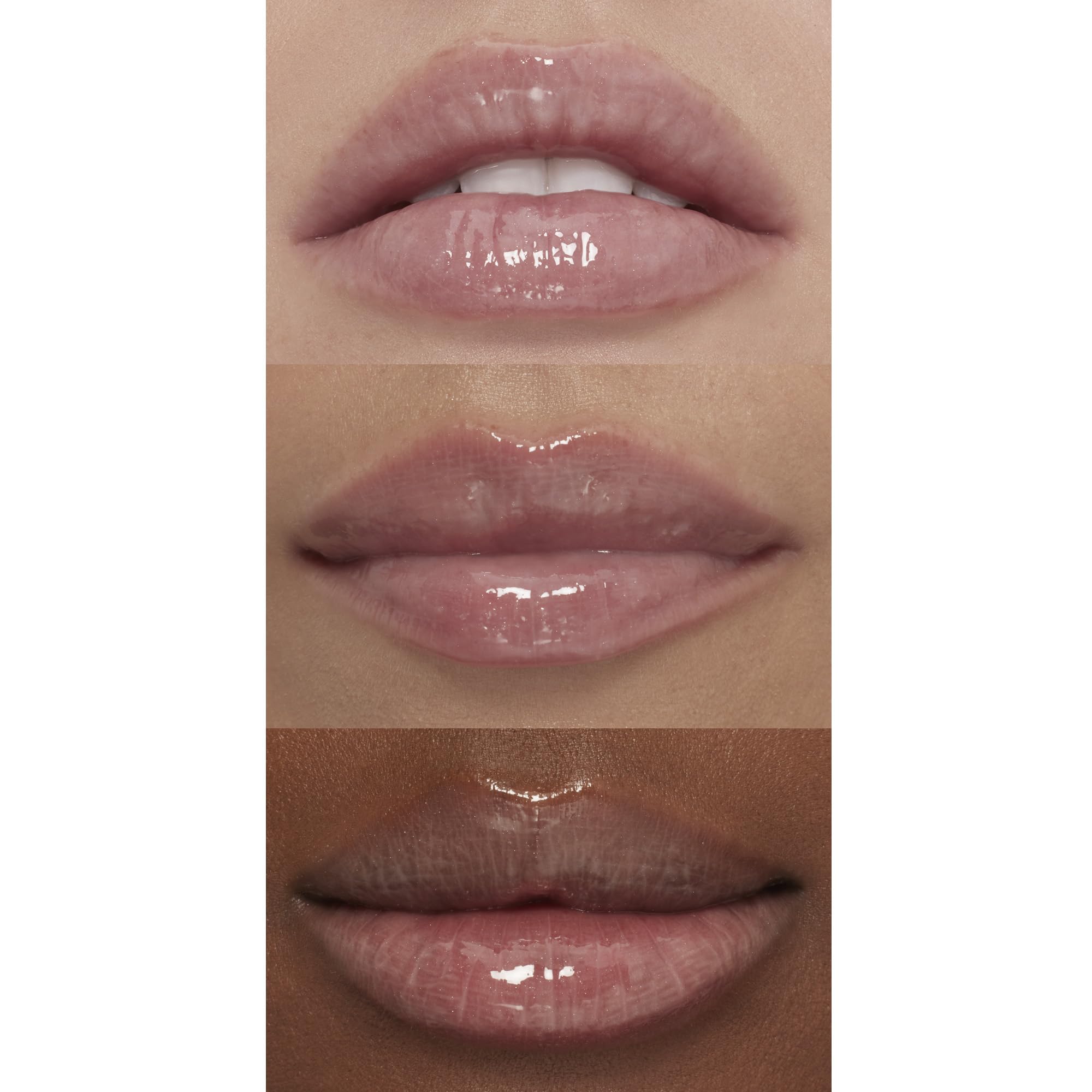 e.l.f. Lip Plumping Gloss Pink Paloma lips with cooling tingling sensation.