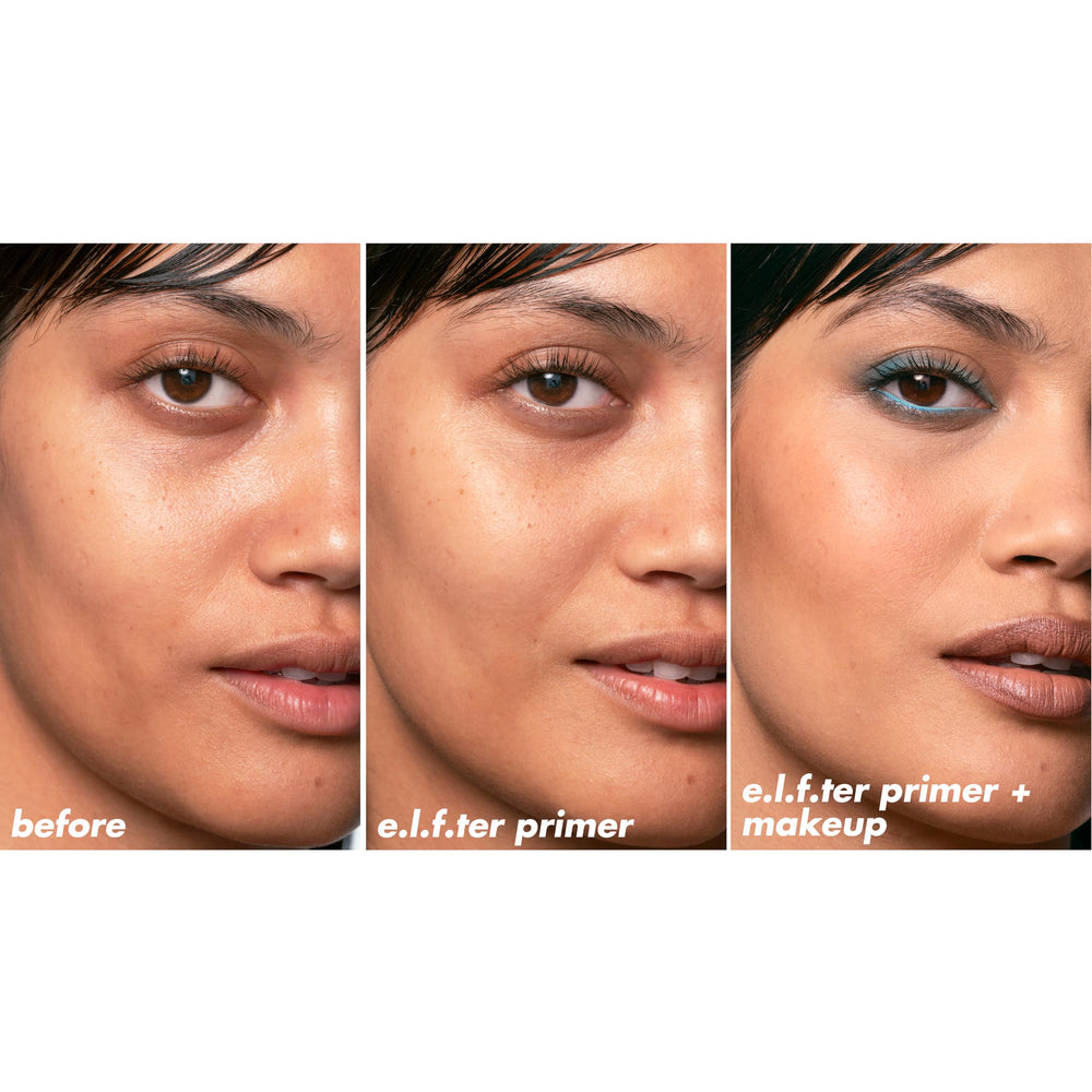 e.l.f. Power Grip Matte Primer in-use on cheek for even texture