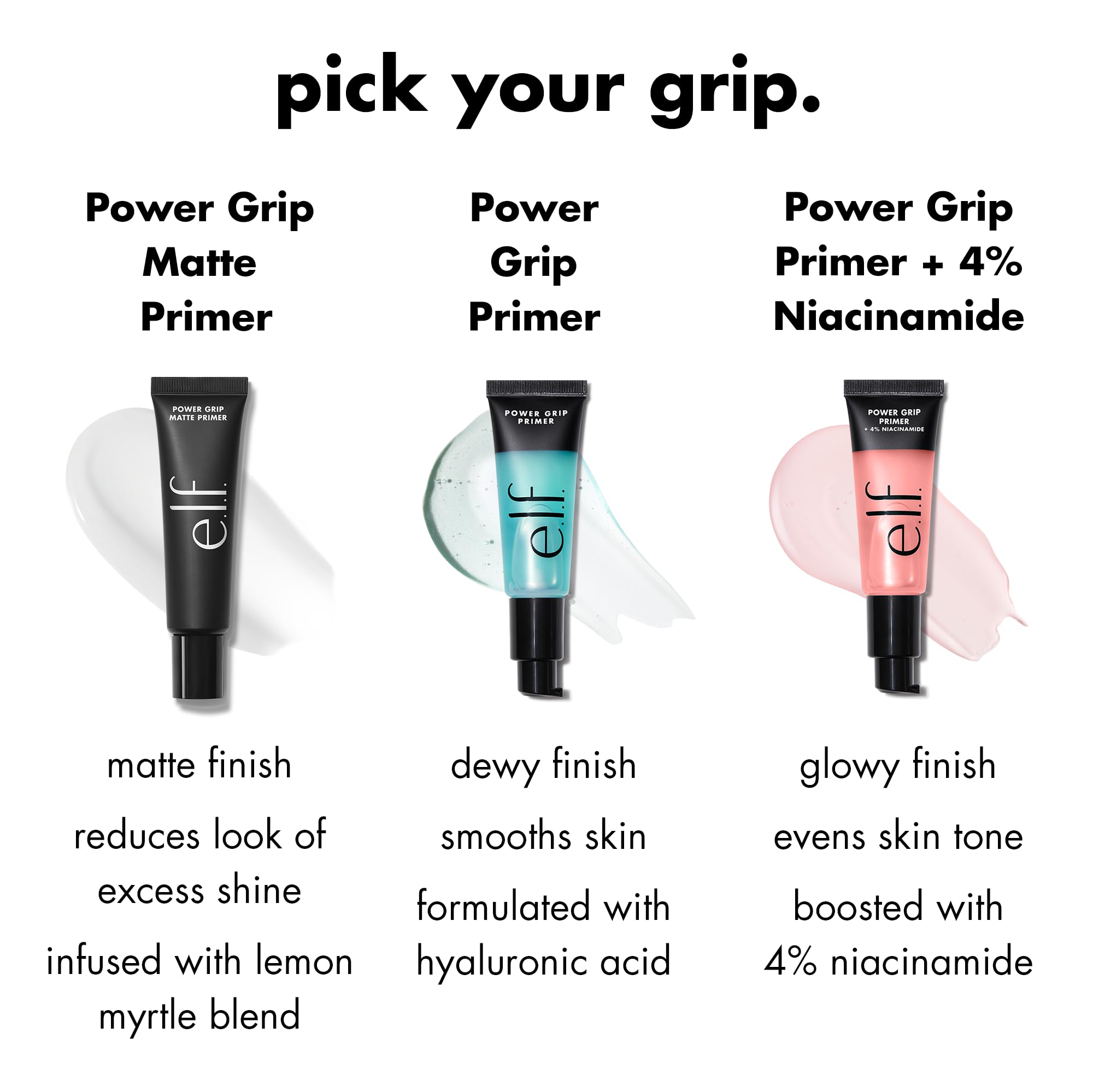 e.l.f. Power Grip Matte Primer lemon myrtle blend for oil control and hydration