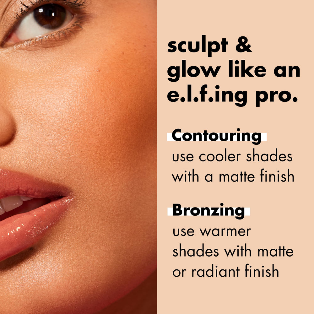 Blending Brush with e.l.f. bronzer for seamless, natural application.