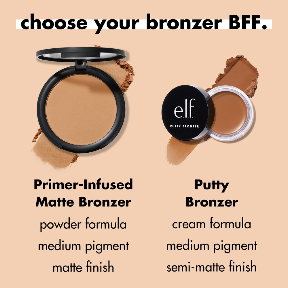 e.l.f. Primer-Infused Bronzer with vitamin E adds skin-loving care.