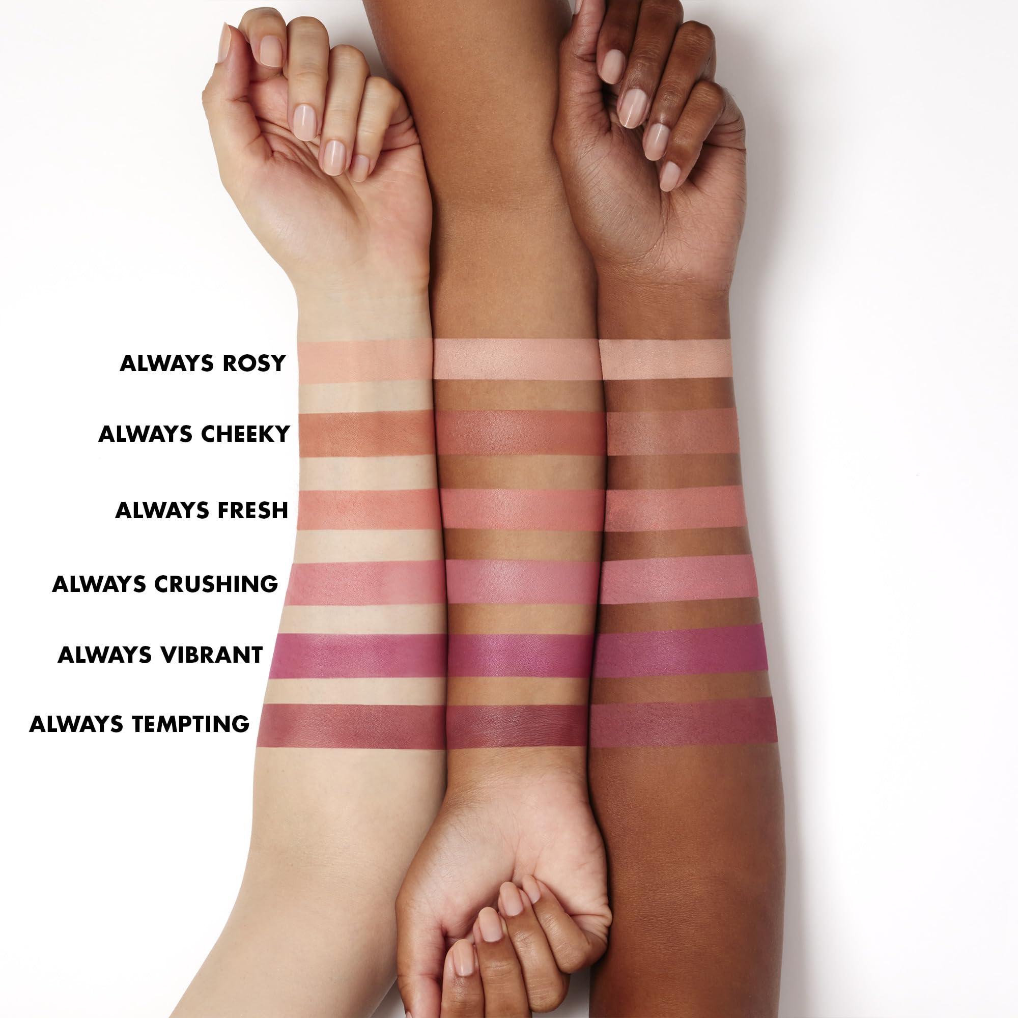 e.l.f. Primer-Infused Matte Blush rosy swatch highlights matte finish and color payoff