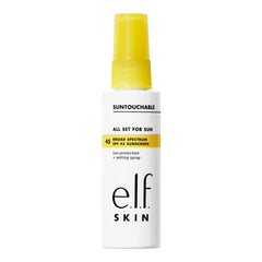 e.l.f. SKIN All Set For Sun SPF 45 bottle showing weightless makeup protection.