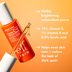 e.l.f. SKIN Bright Icon Serum dropper close-up for lightweight absorption