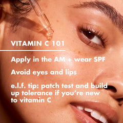 e.l.f. SKIN Bright Icon Serum applied on skin with glow effect