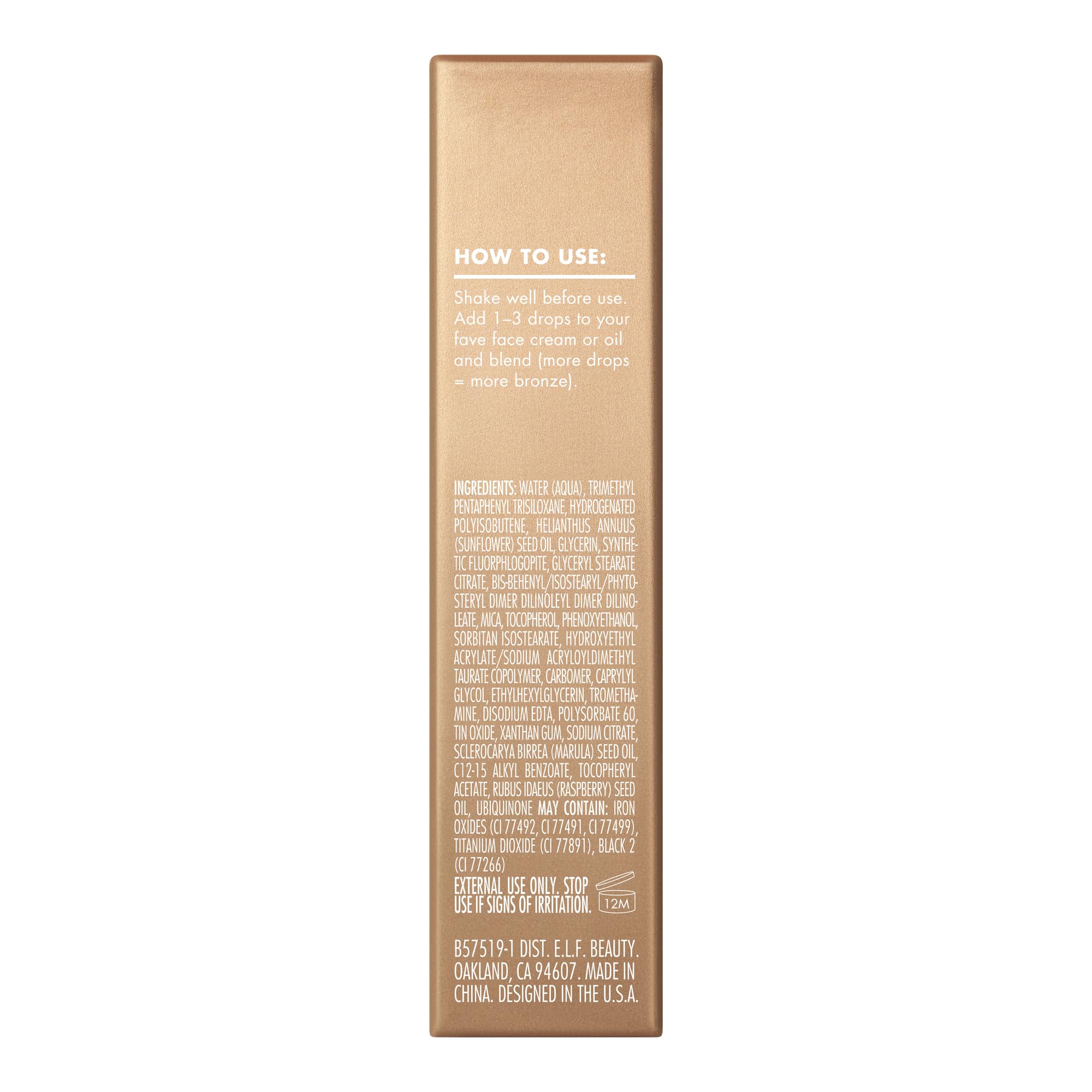 e.l.f. SKIN Bronzing Drops Mini all-over glow on face and body