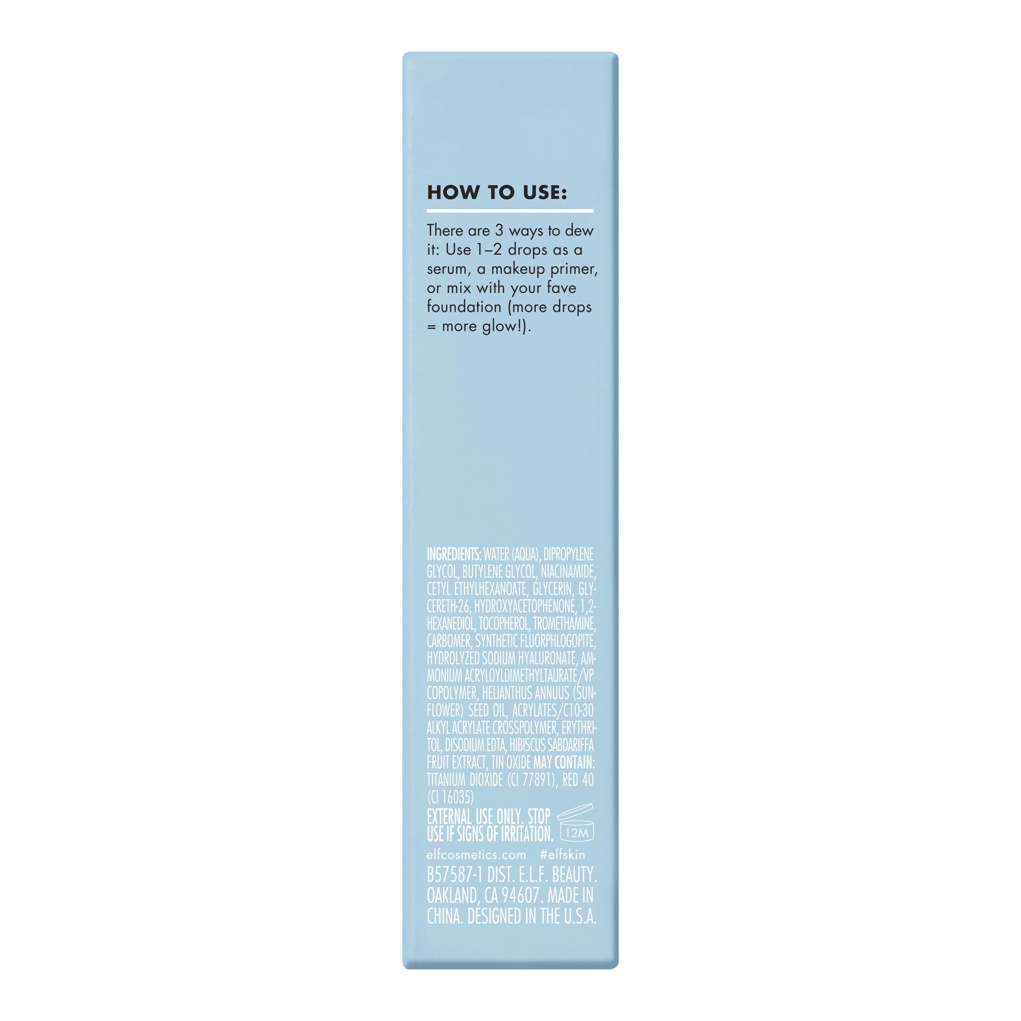 e.l.f. SKIN Thirst Burst Drops beside foundation for a hydrated glow.