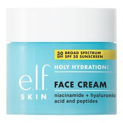 e.l.f. Skin Holy Hydration Face Cream bottle delivers all-day moisture with SPF 30