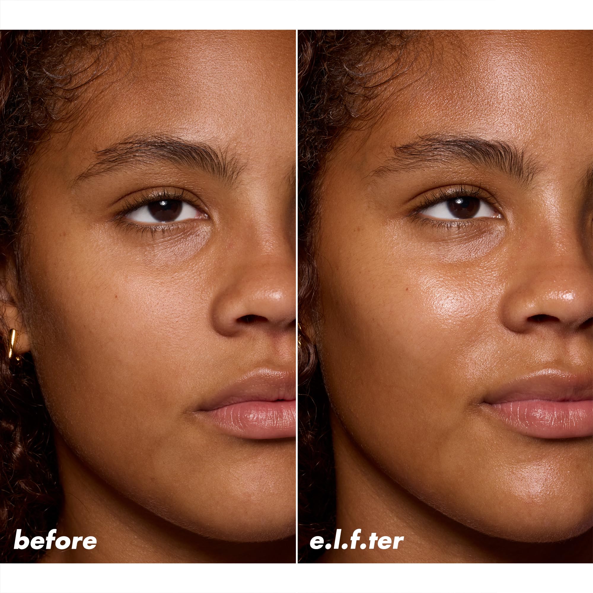 e.l.f. SKIN Thirst Burst Drops used as a primer for a hydrated makeup base.