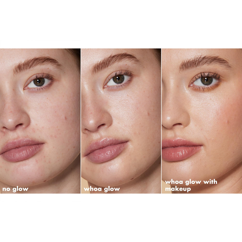 Swirl-on-skin view of e.l.f. Suntouchable Whoa Glow SPF 30 showing glow texture