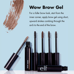 e.l.f. Wow Brow Gel brush close-up for precise brow definition.