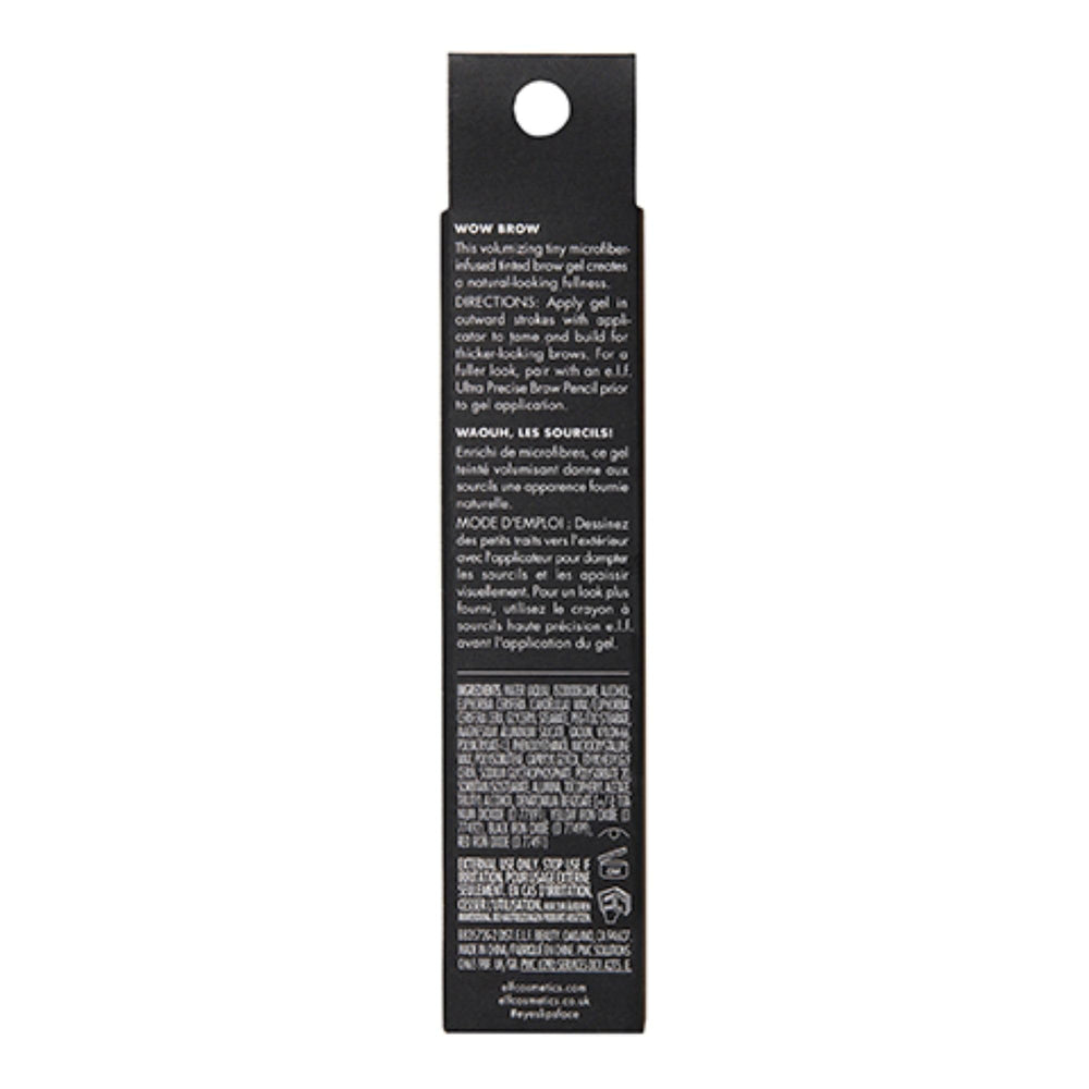 e.l.f. Wow Brow Gel brunette shade worn with makeup look.