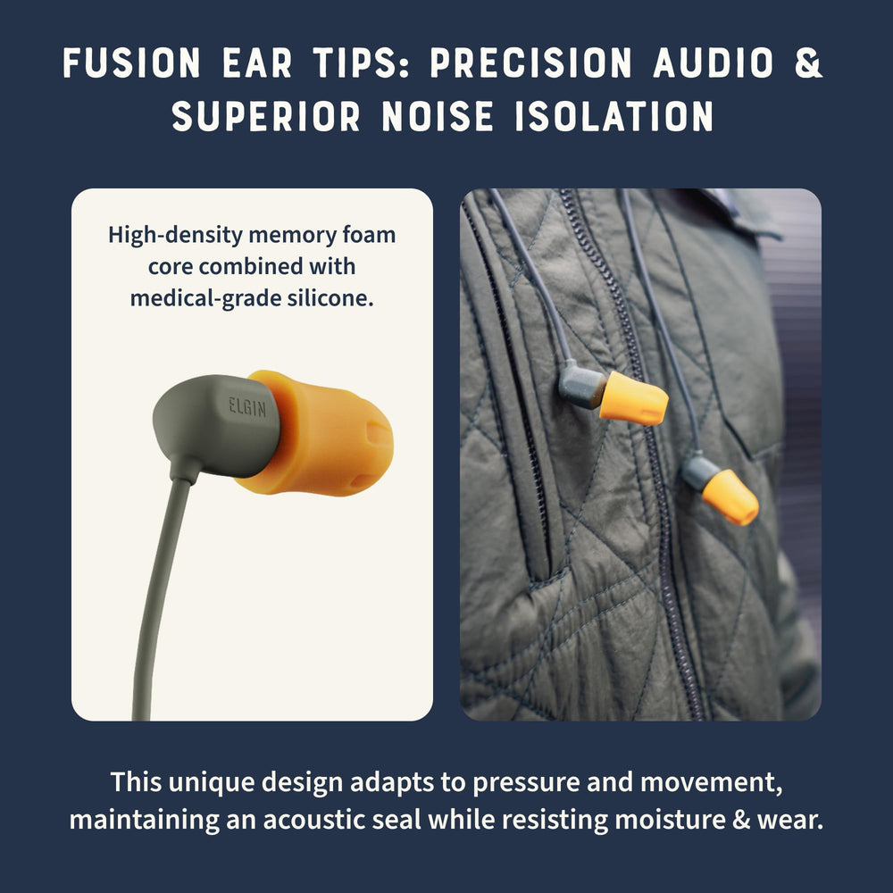 Elgin Discord Gen 3 foam tips offer lasting comfort and hygiene.