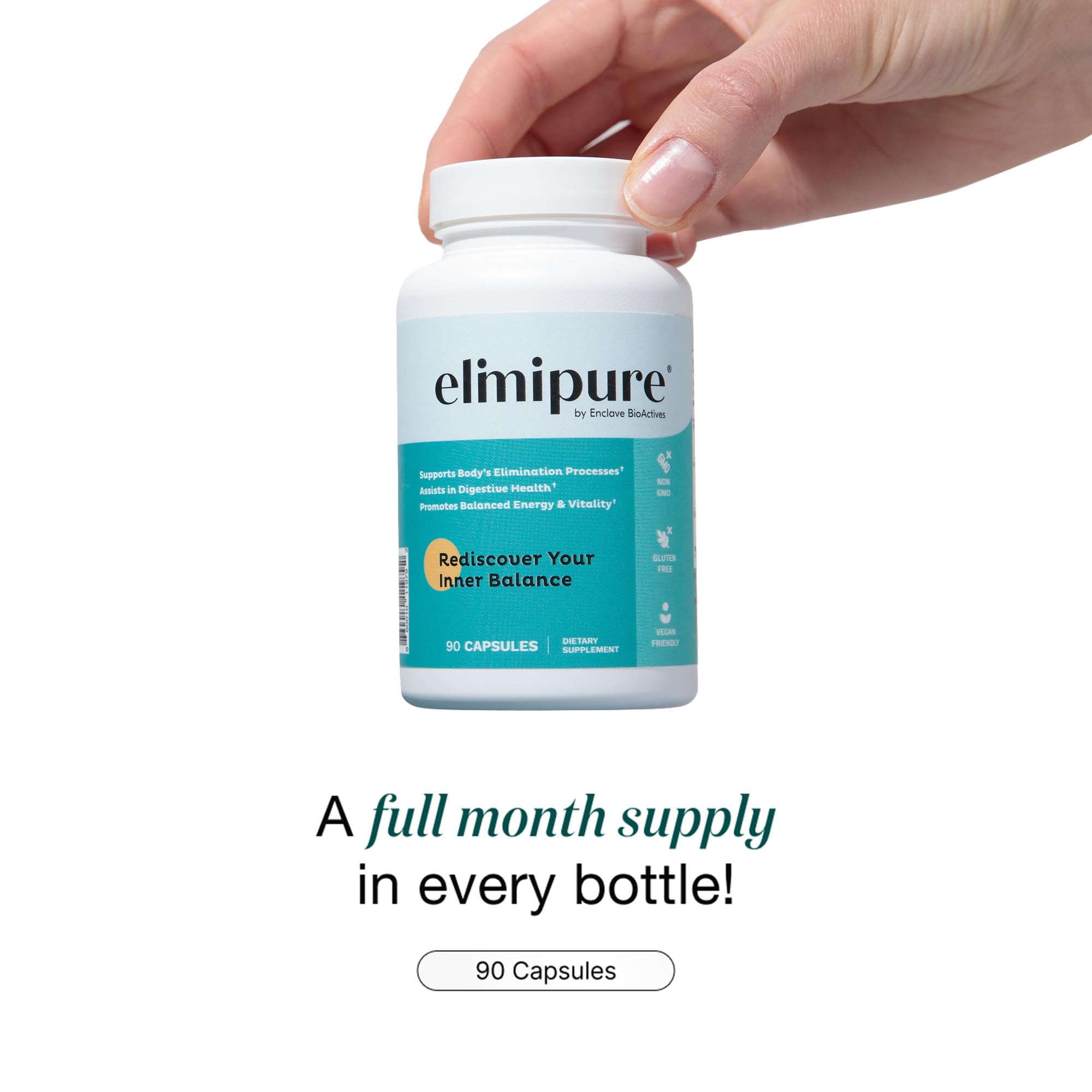 Elimipure Gut Cleanse daily routine glass with water