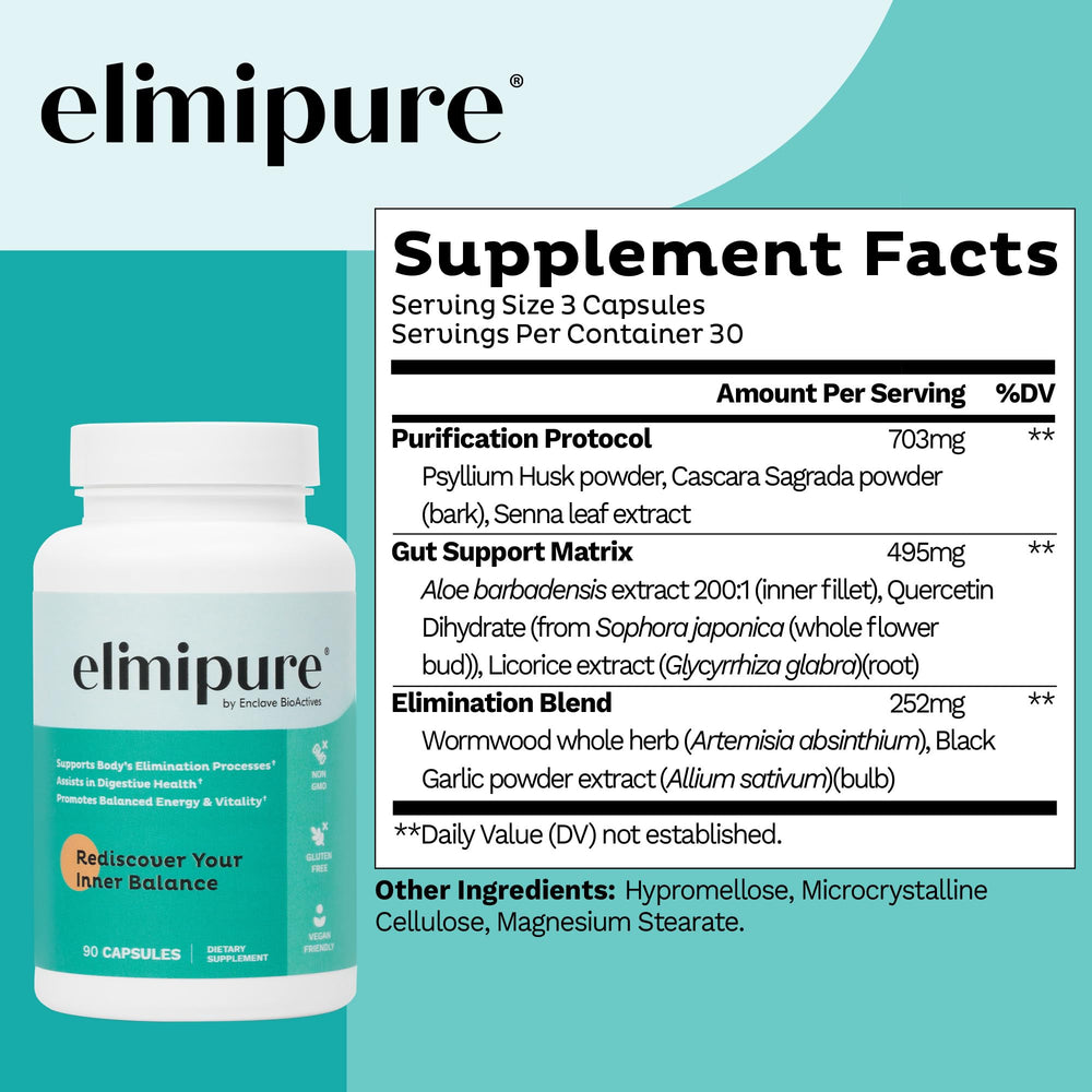 Elimipure Gut Cleanse morning-use scene with tea