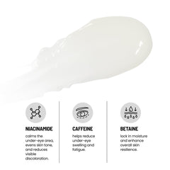 Eliré Eye Cream with ceramides and caffeine emphasizes barrier support and depuffing.