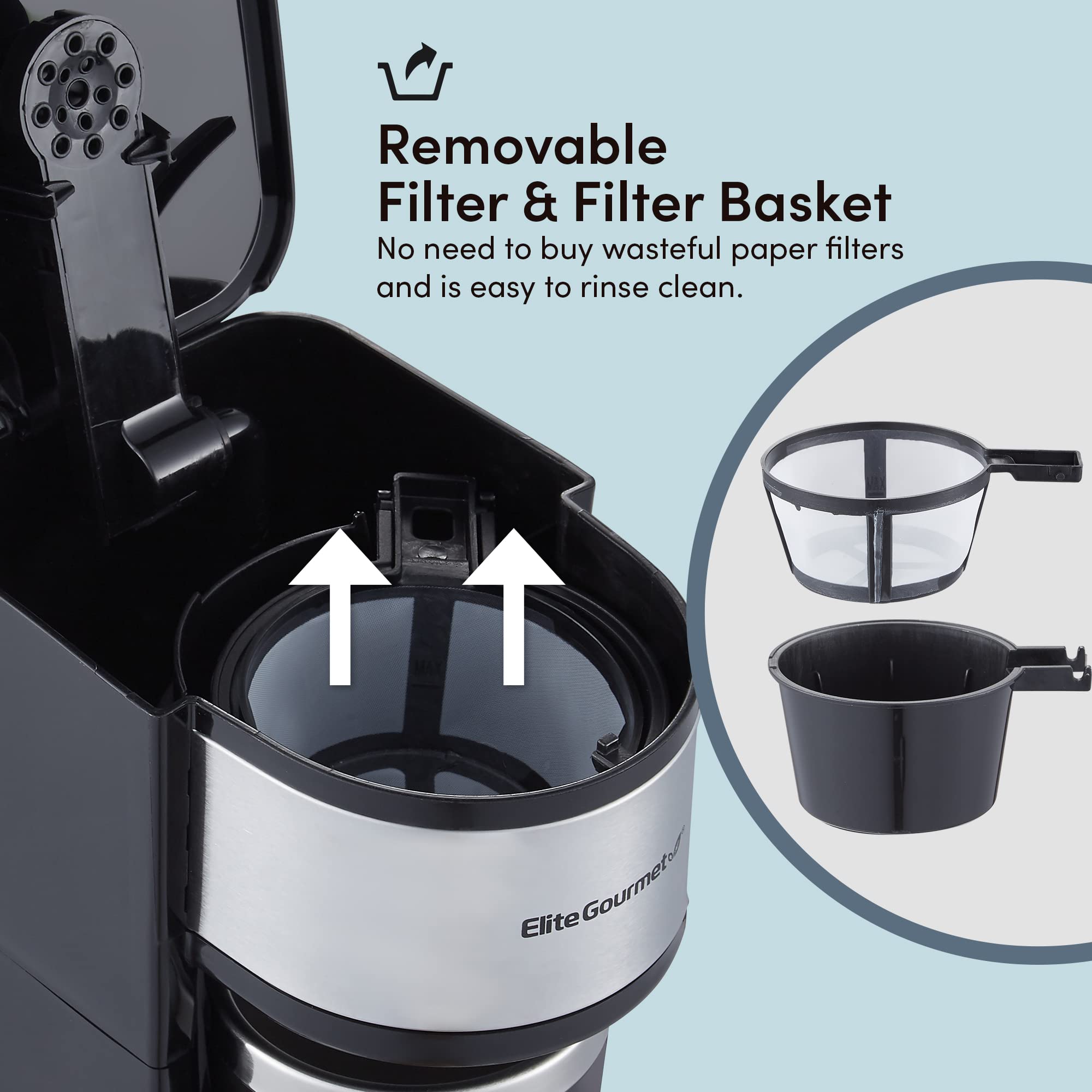 Elite Gourmet EHC-112B compact design fits small spaces like dorms and offices