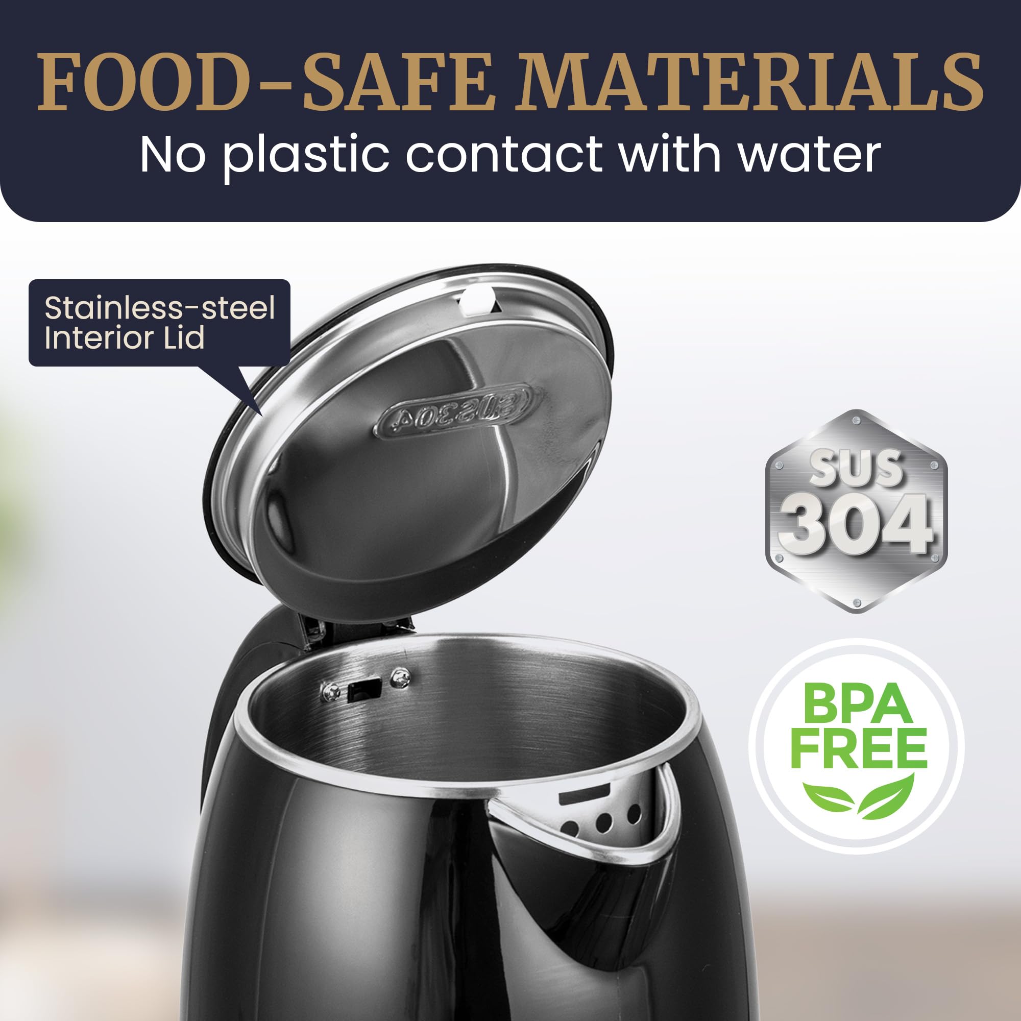 Elite Gourmet EKT1821 free-flow filter spout for precise, mess-free pours.