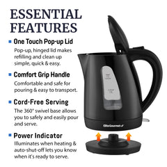 Auto shut-off feature on Elite Gourmet EKT8690X kettle for safe boiling