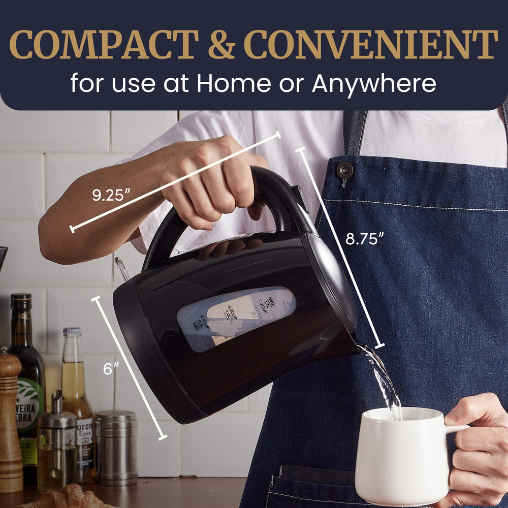 Concealed heating element on Elite Gourmet EKT8690X for fast boiling and easy cleaning