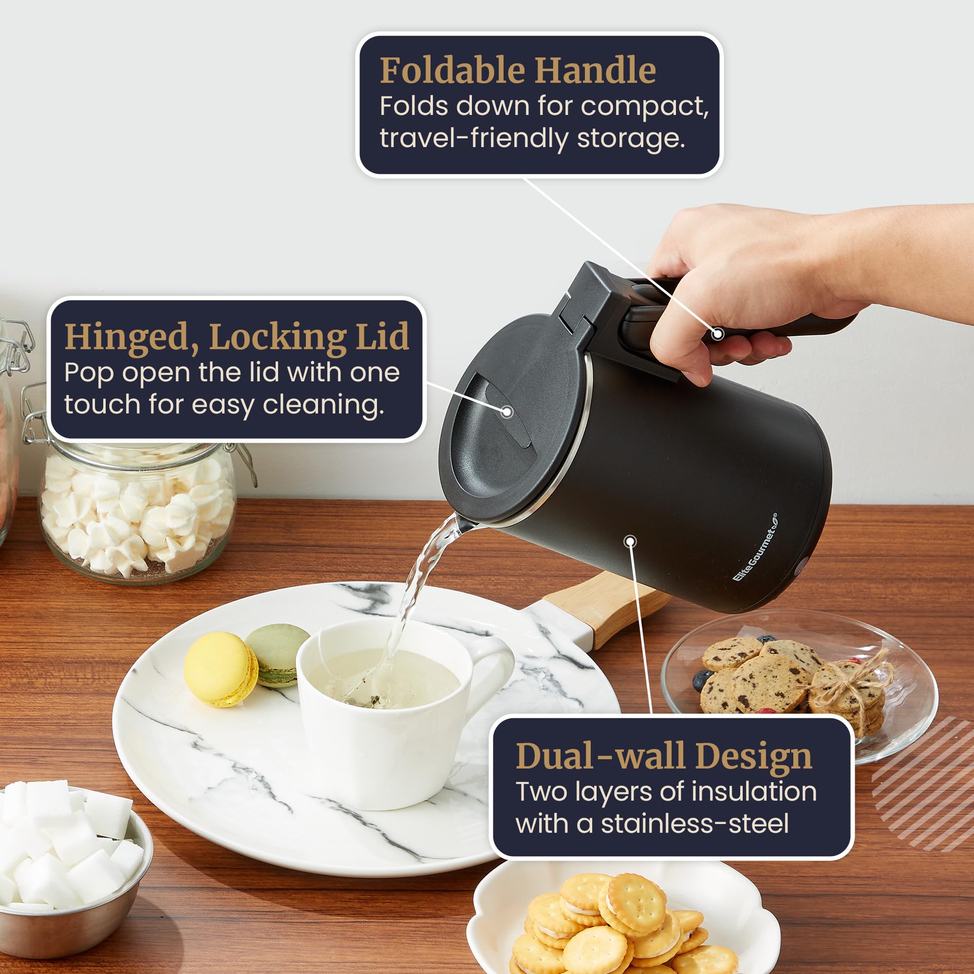 Removable power cord for cordless serving on the go