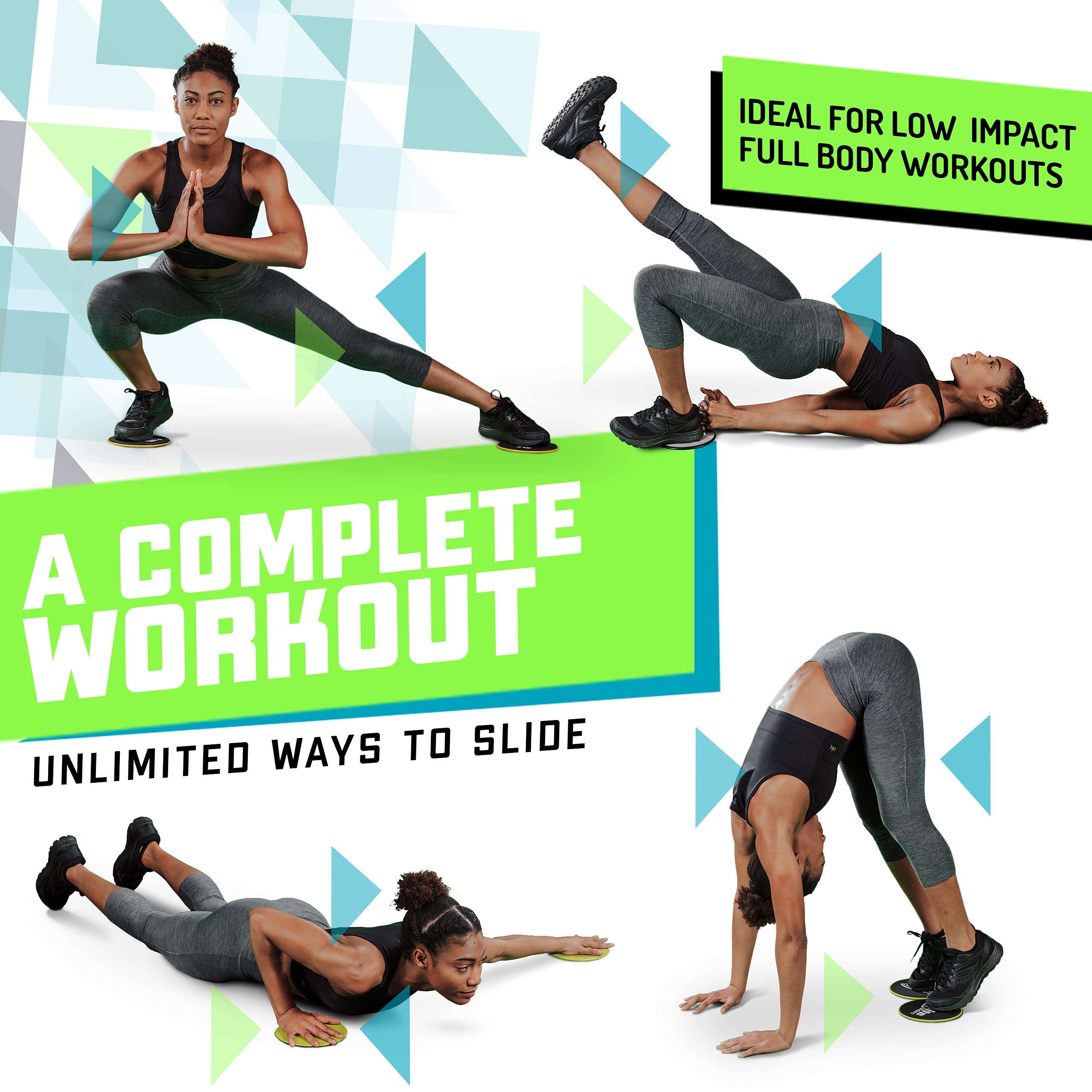 Elite Sportz Core Sliders supporting an ab‑workout motion