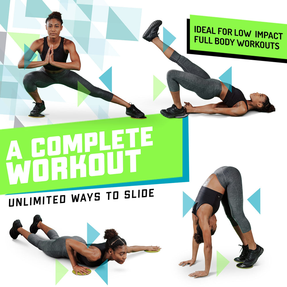 Elite Sportz Core Sliders supporting an ab‑workout motion