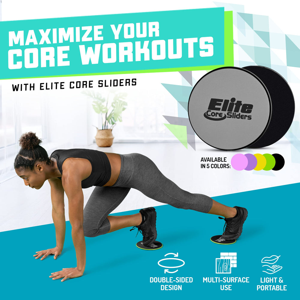 Elite Sportz Core Sliders on carpet enabling low‑impact glides