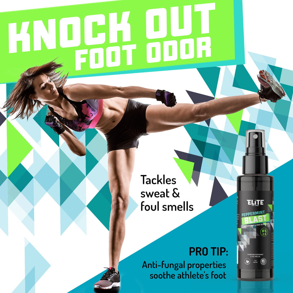 Used after workouts to curb foot odor in sneakers.