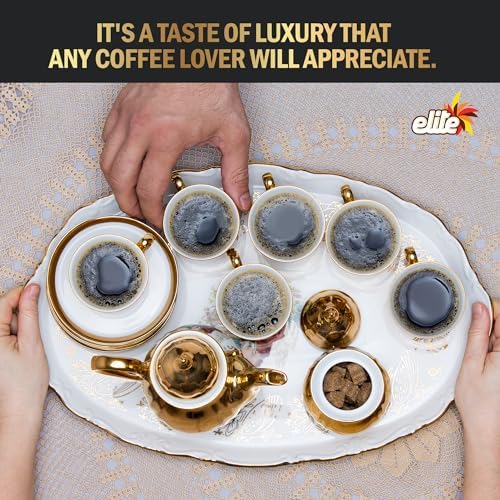 ELITE Turkish ground coffee branding on packaging builds trust and premium perception.