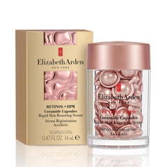Elizabeth Arden retinol-hpr ceramide capsules bottle for daily anti-aging care.
