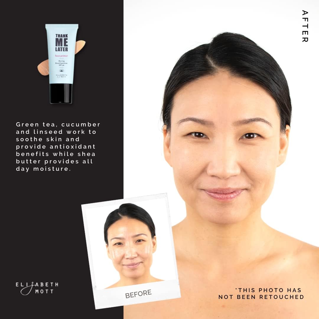 Elizabeth Mott Thank Me Later Primer with shea butter nourishes skin during wear.