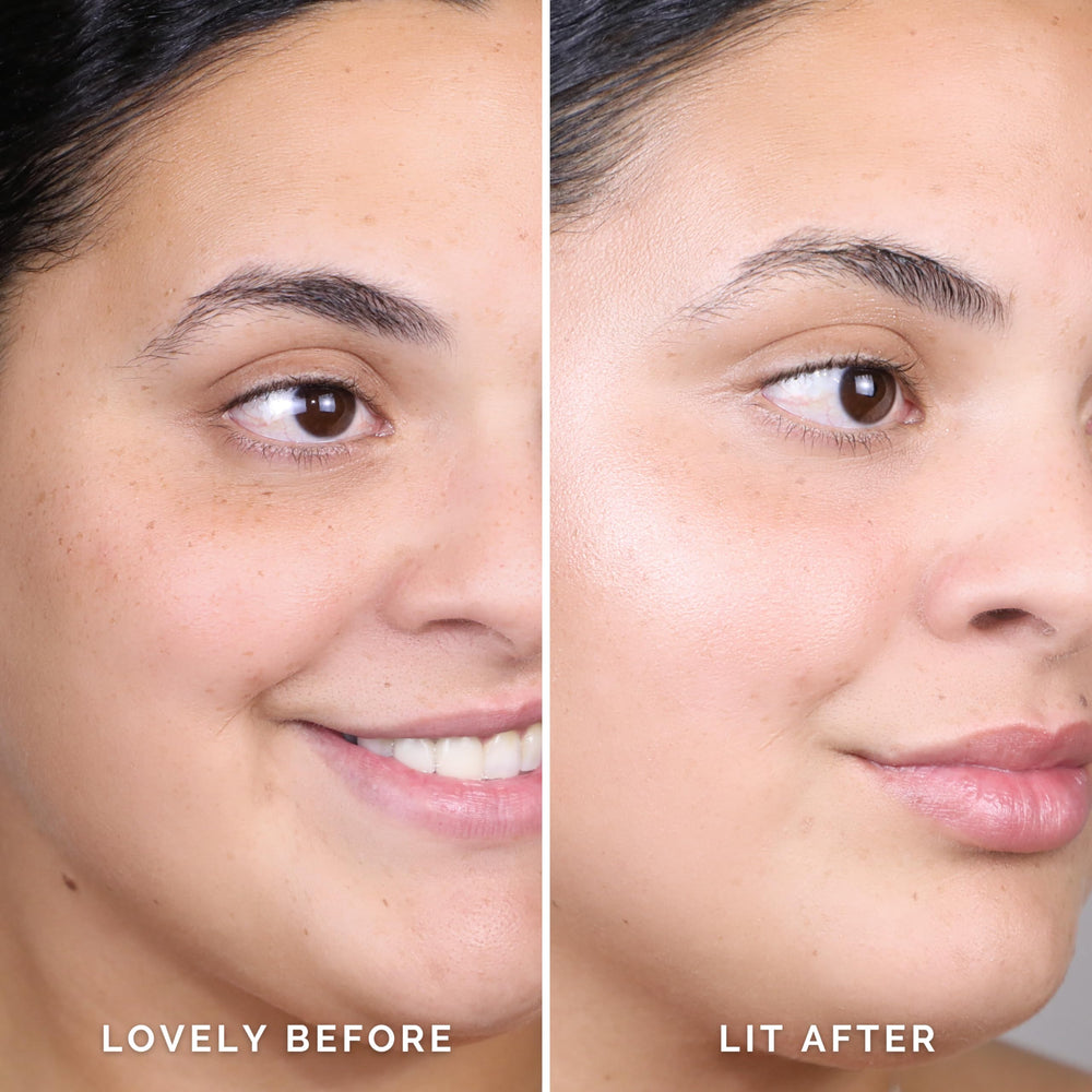 Elizabeth Mott Thank Me Later Glow Primer in sheer light glow highlights radiance without glitter.