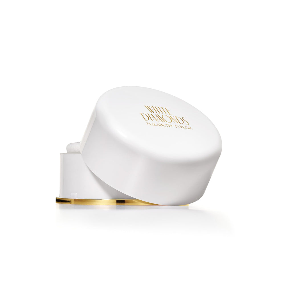 Elizabeth Taylor White Diamonds body powder jar for subtle lasting fragrance