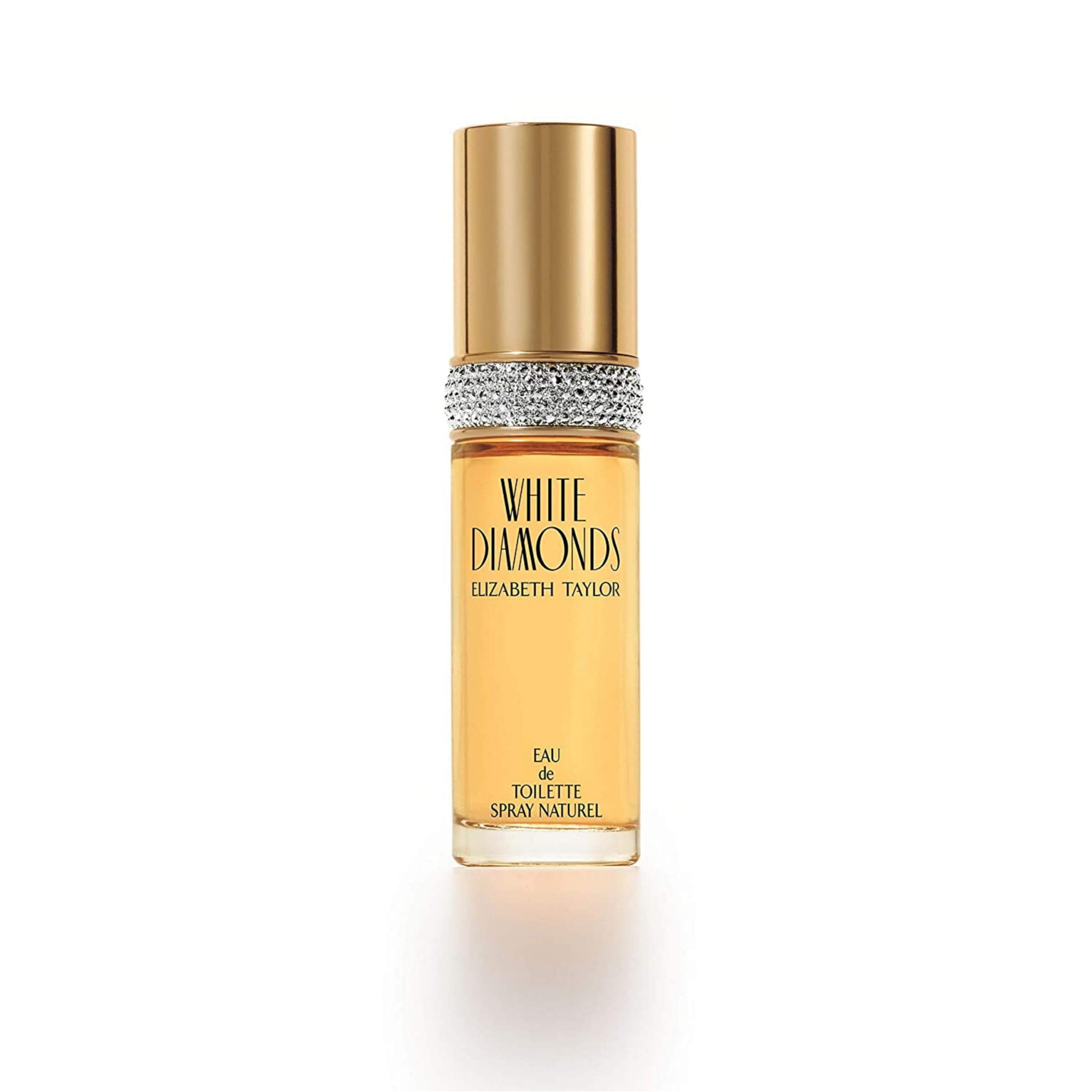 Elizabeth Taylor White Diamonds bottle front, a timeless daily fragrance for confident women.