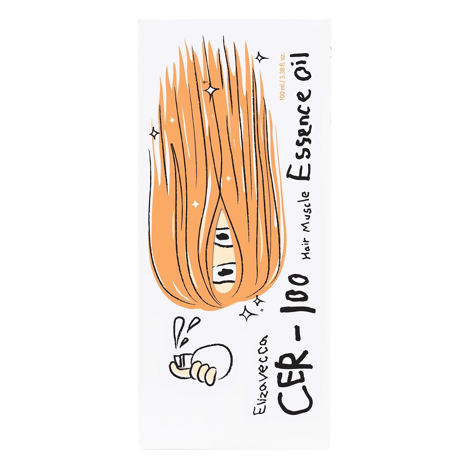 Elizavecca CER-100 Oil dispense application demonstrates easy leave-in use