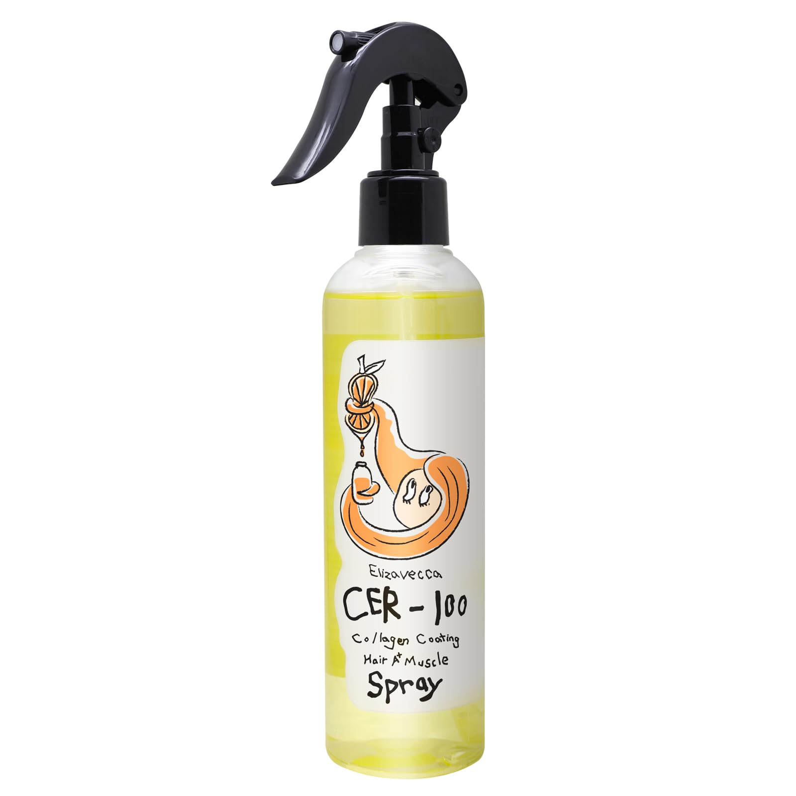 Elizavecca CER-100 hair spray bottle provides daily moisture and smoothness.
