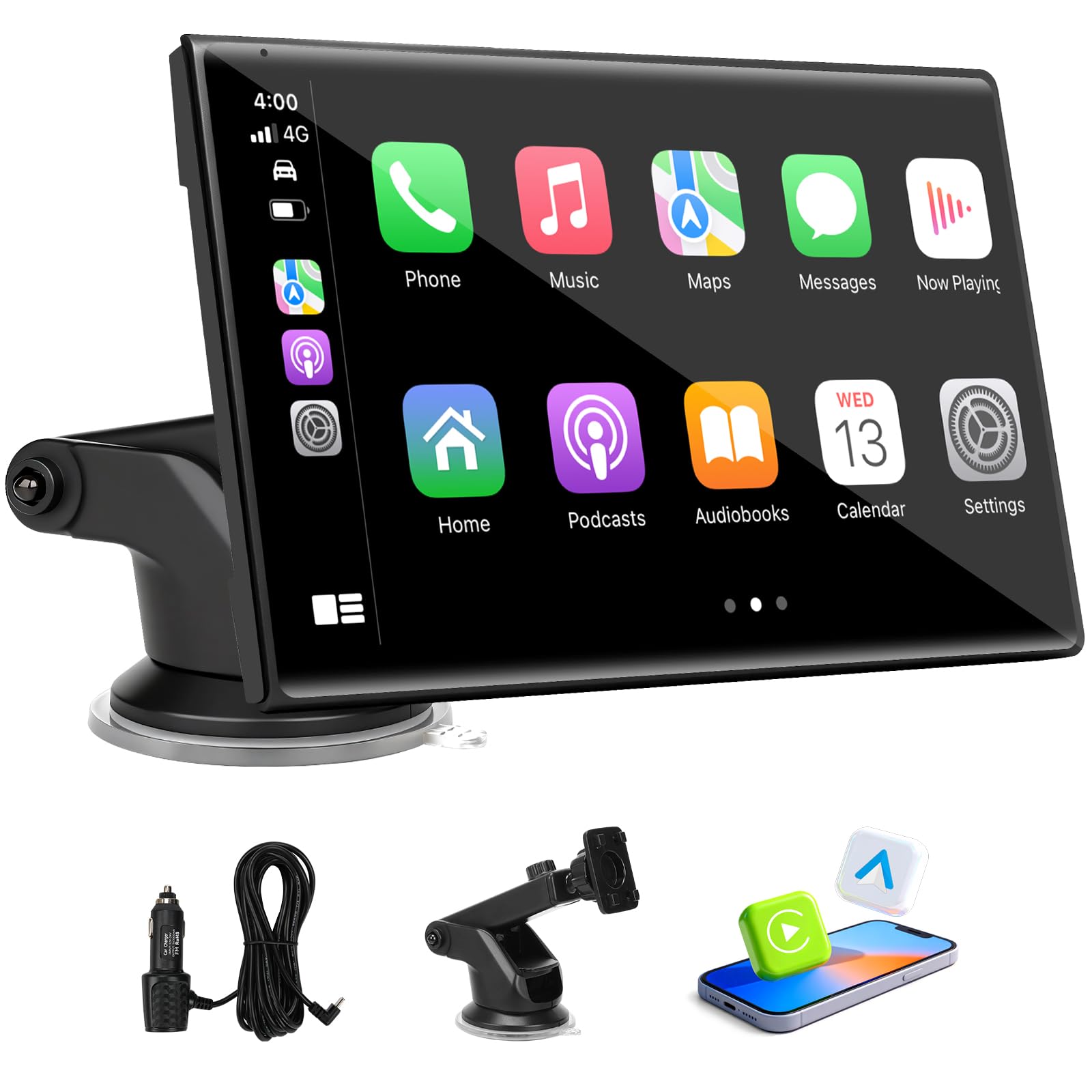 ELJBELG 7-inch carplay screen wireless setup enables quick pairing and a cable-free cockpit.
