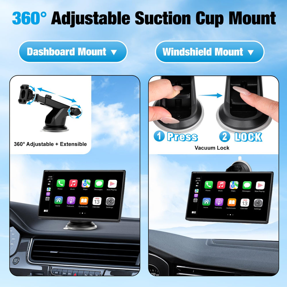 ELJBELG 7-inch CarPlay supports Android Auto with instant access to navigation and apps.