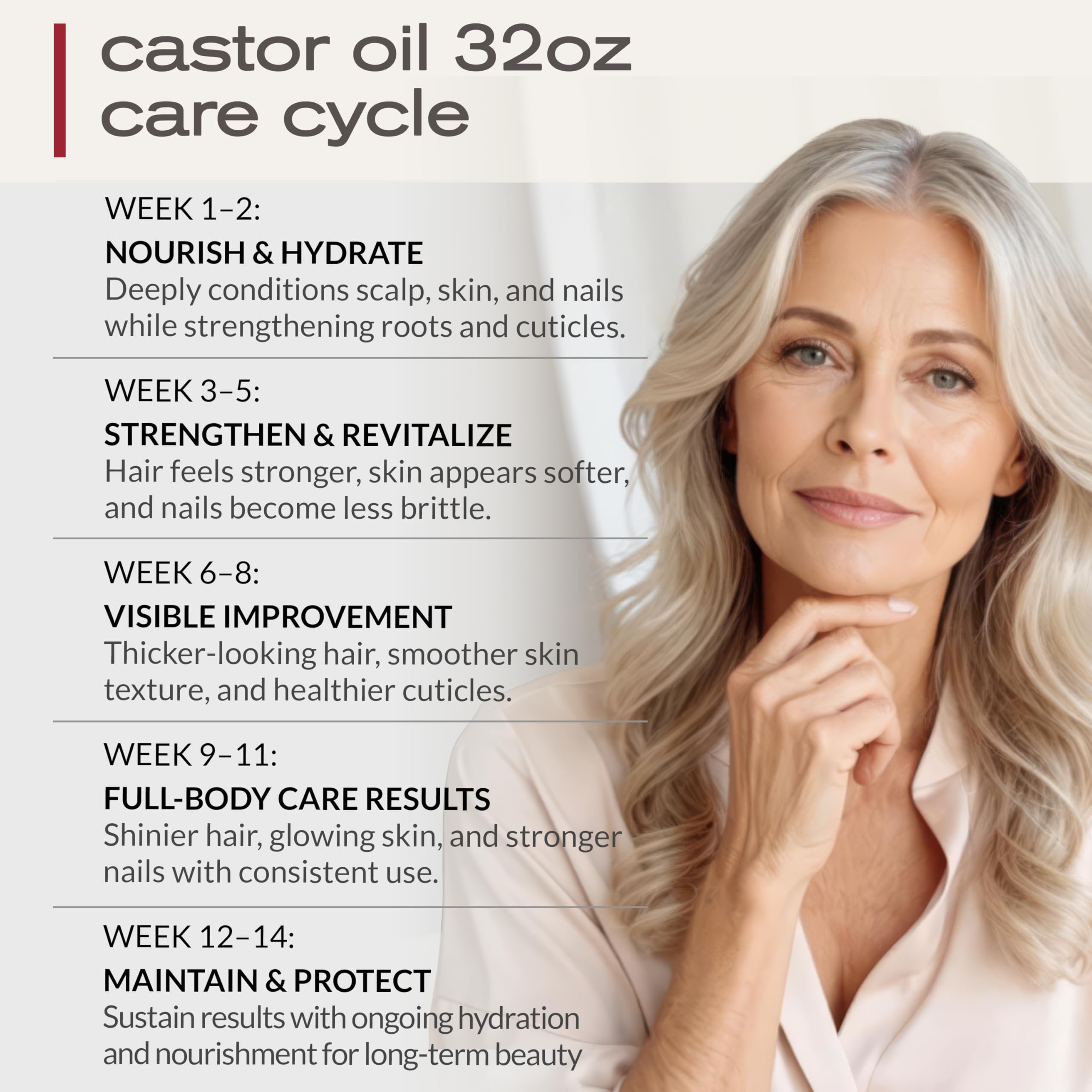 Hair care application of Ella & Eden castor oil on the scalp for nourishment