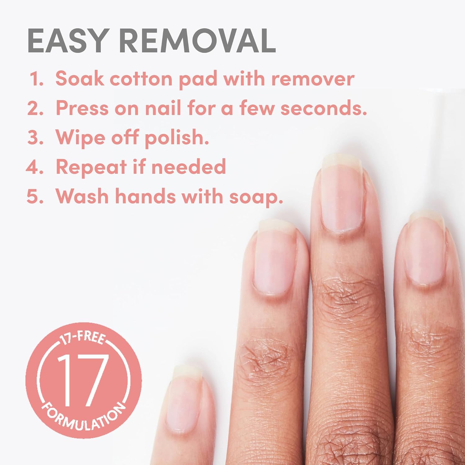 ella-mila polish removal swatch demonstrating polish dissolution.