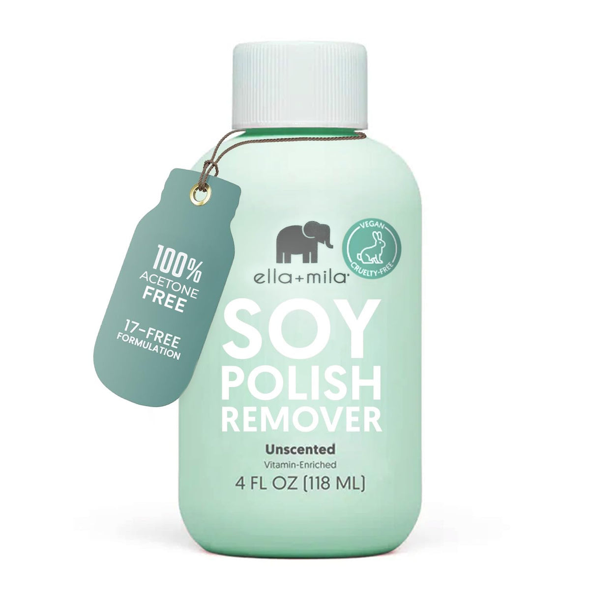 ella-mila soy nail polish remover unscented bottle gentle on natural nails