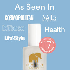 ella+mila Stop Nail Biting Polish packaging highlights kid-friendly, safe design