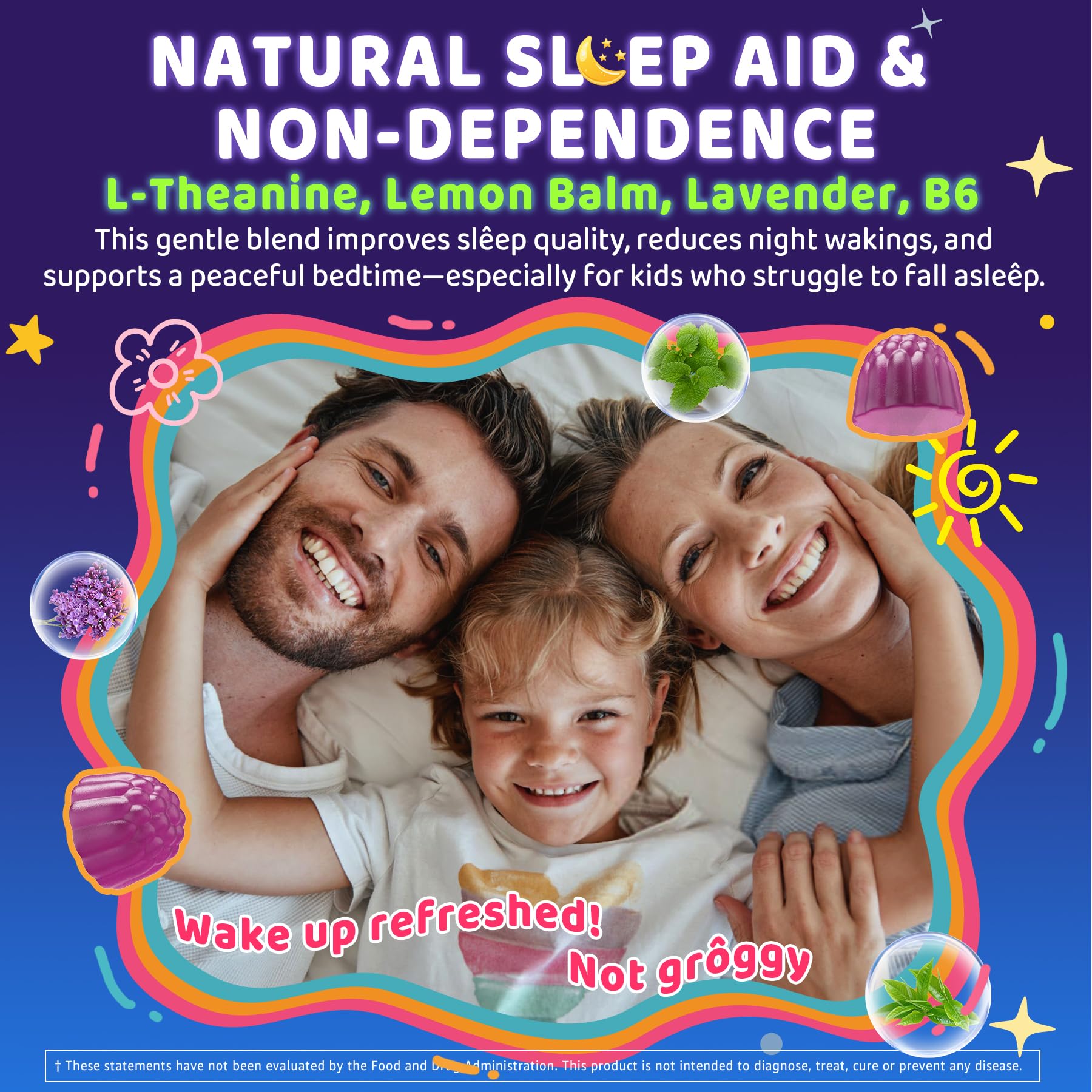 ELLAMENTZ formula with lavender extract for calming vibes.
