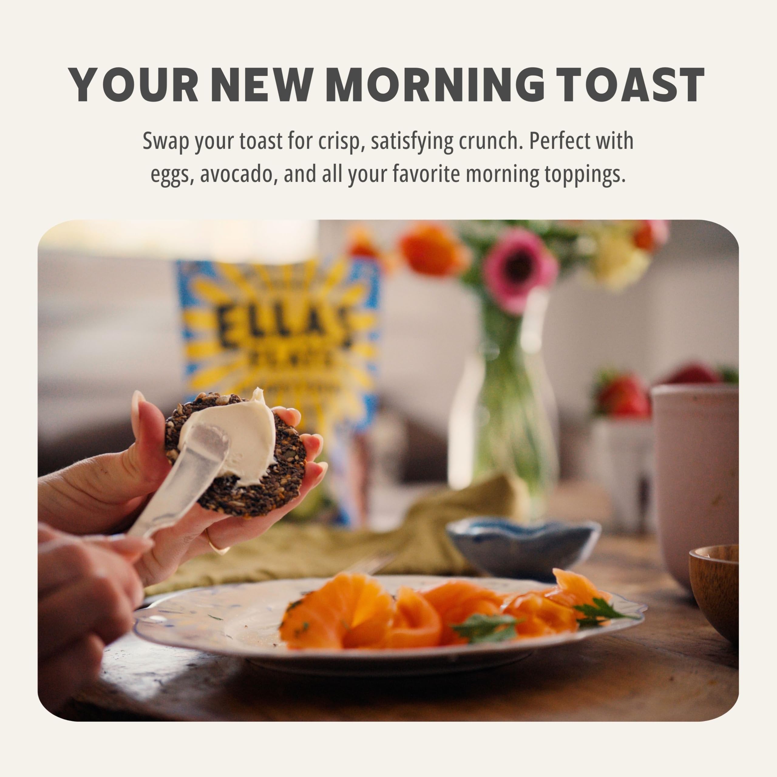 Ella’s Flats crisps on a cheese board illustrate versatile pairing options.