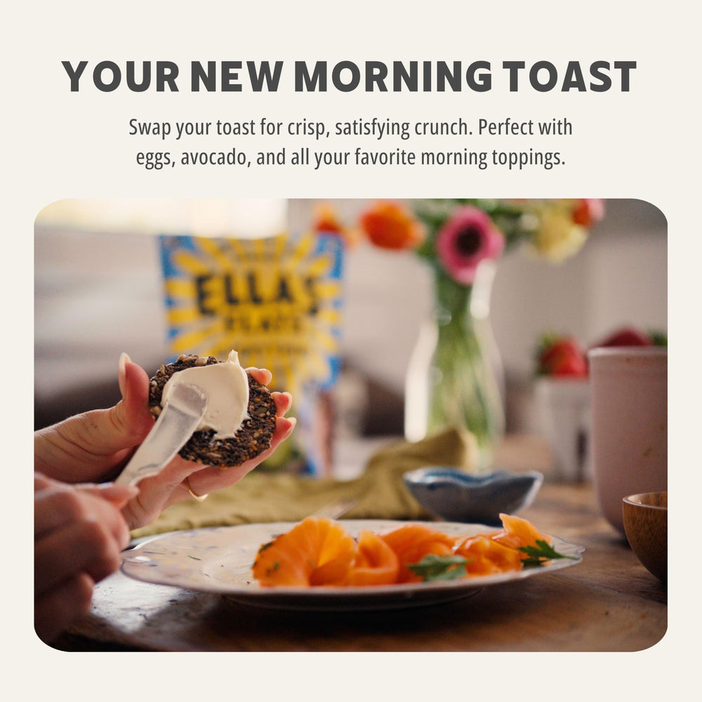Ella’s Flats crisps on a cheese board illustrate versatile pairing options.